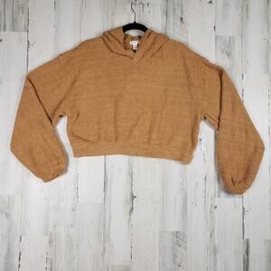 NWT Flirtitude Active Lightweight Soft Knit Cropped Hoodie Women's Size Large